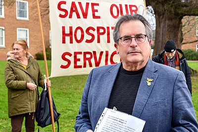 Mark Wooding at the lobby with Okehampton petition