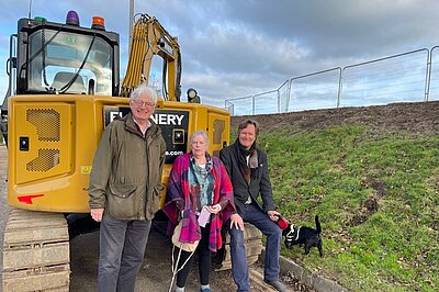 Cllrs. George Dexter and Jan Goffey, with Christian Martin at the site of the new Okehampton Interchange rail station Cllrs. George Dexter and Jan Goffey, with Christian Martin at the site of the new Okehampton Interchange rail station