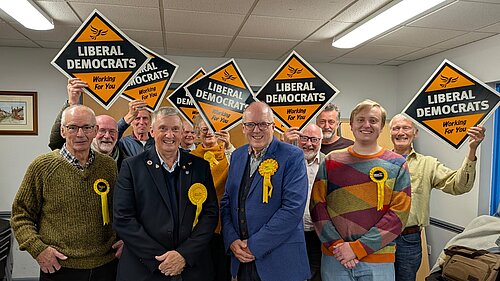 Liberal Democrats' winning team in Kenn Valley by-election Liberal Democrats' winning team in Kenn Valley by-election