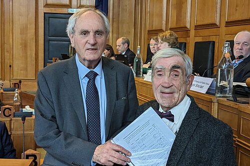 Frank Letch presents petition Frank Letch presents petition