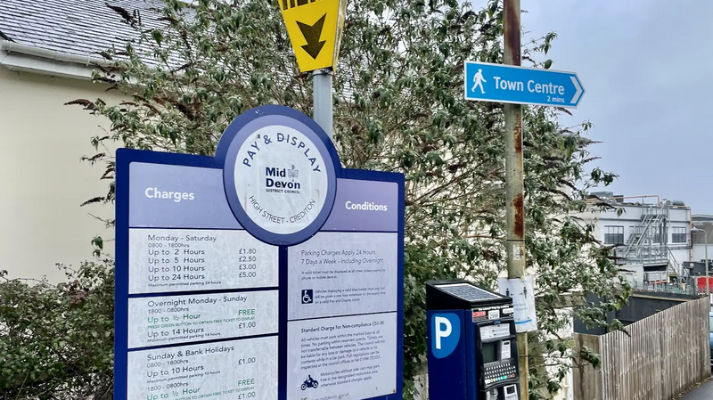 Parking charges in mid-Devon due to rise
